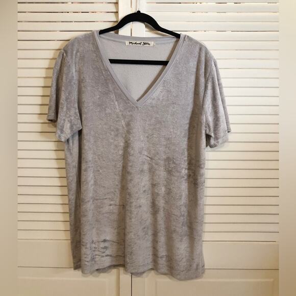Michael Stars Cozy V-Neck Short Sleeve Top Large - Picture 1 of 7